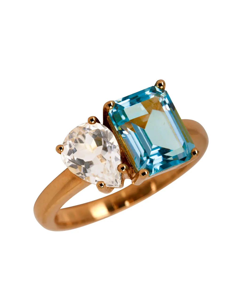 Blue and White Topaz Ring