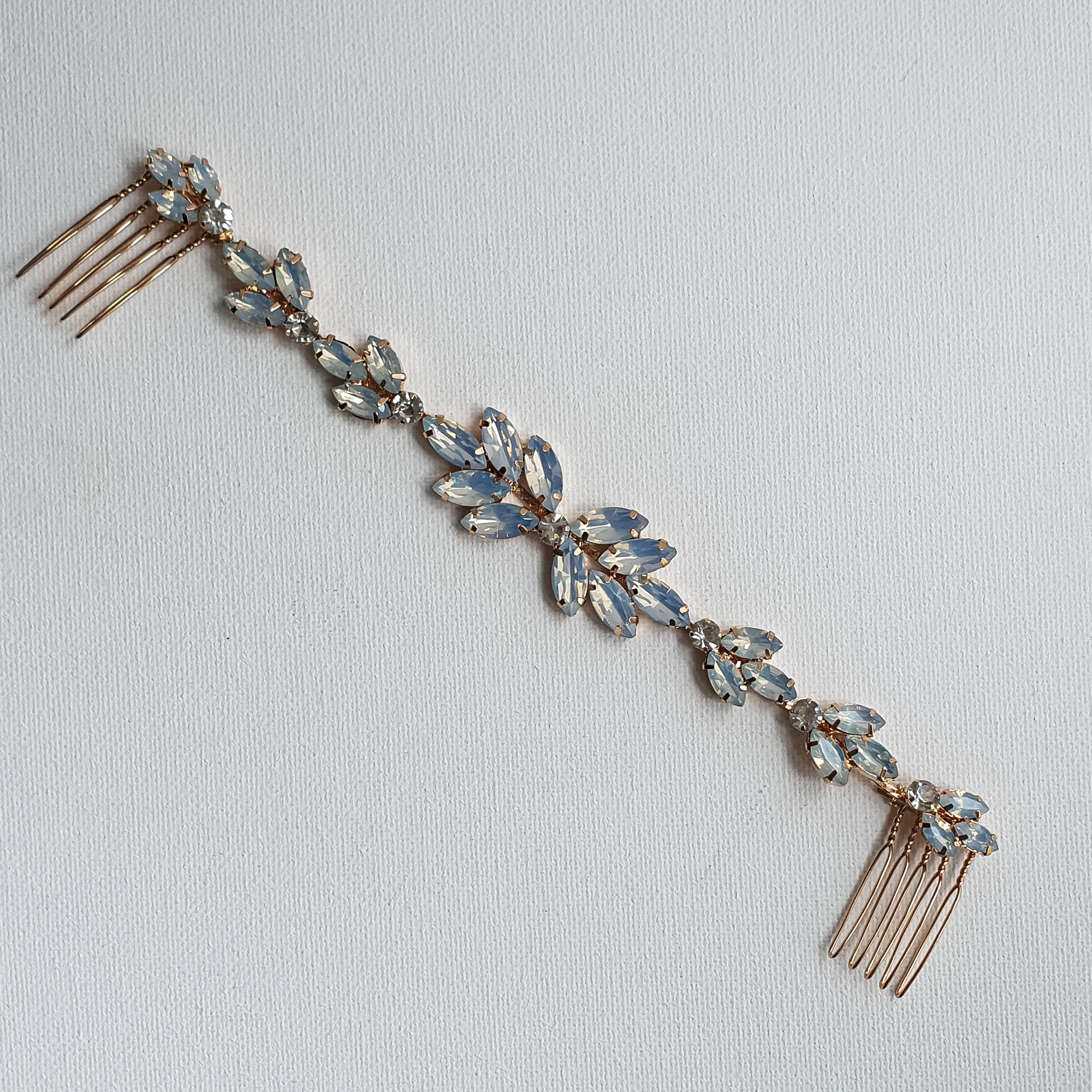 Blue Opal Bridal Headpiece in Rose Gold-Holly