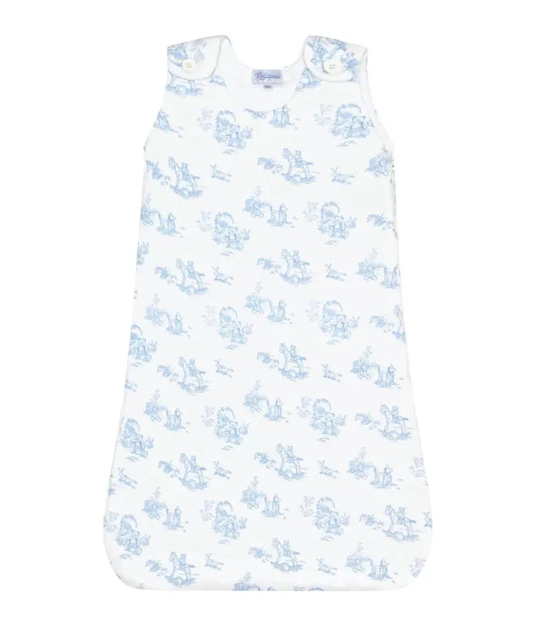 Blue Teddy Bear Toile Winter Sleep Sack