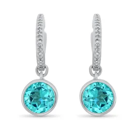 Blue Topaz and Diamond Earrings