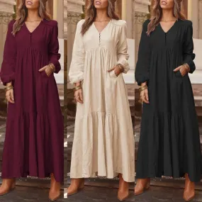 Bohemian Shirt Dress Women's Maxi Sundress