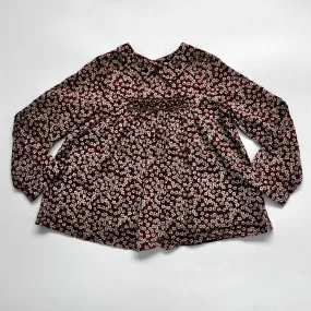 Bonpoint Maroon Hand Smocked Liberty Print Blouse: 6 Years