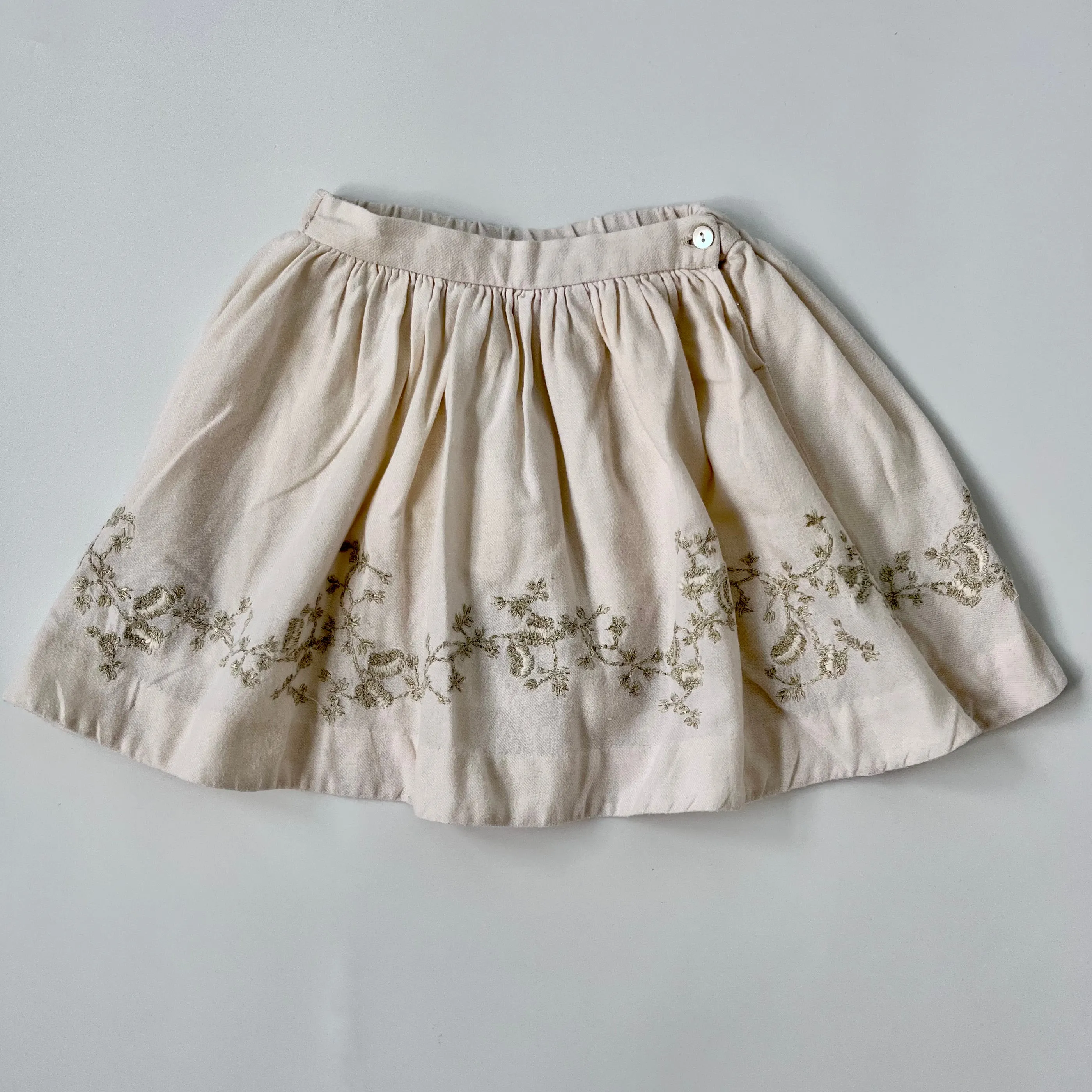 Bonpoint Winter White Skirt With Metallic Embroidery: 3 Years