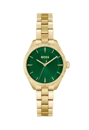 BOSS Ladies Sage Green Dial Bracelet Gold Plated Watch