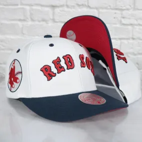 Boston Red Sox Cooperstown Red Sox Jersey Script 1961 Red Sox logo side patch Evergreen Pro | White/Navy Snapback Hat