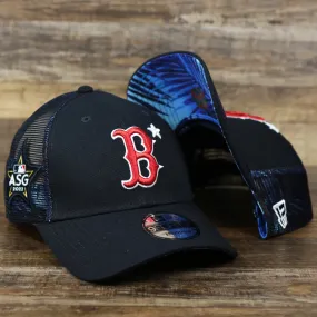 Boston Red Sox Metallic All Star Game MLB 2022 Side Patch 9Forty Mesh Trucker | ASG 2022 Navy Blue Trucker Hat