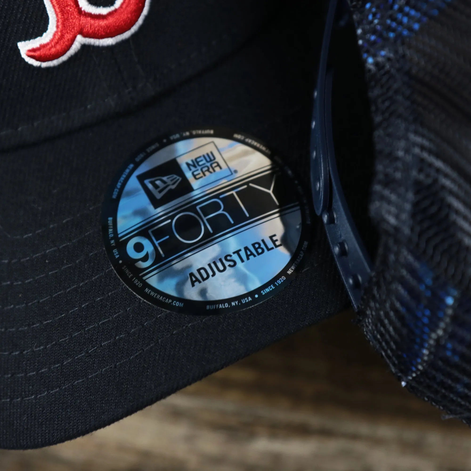 Boston Red Sox Metallic All Star Game MLB 2022 Side Patch 9Forty Mesh Trucker | ASG 2022 Navy Blue Trucker Hat