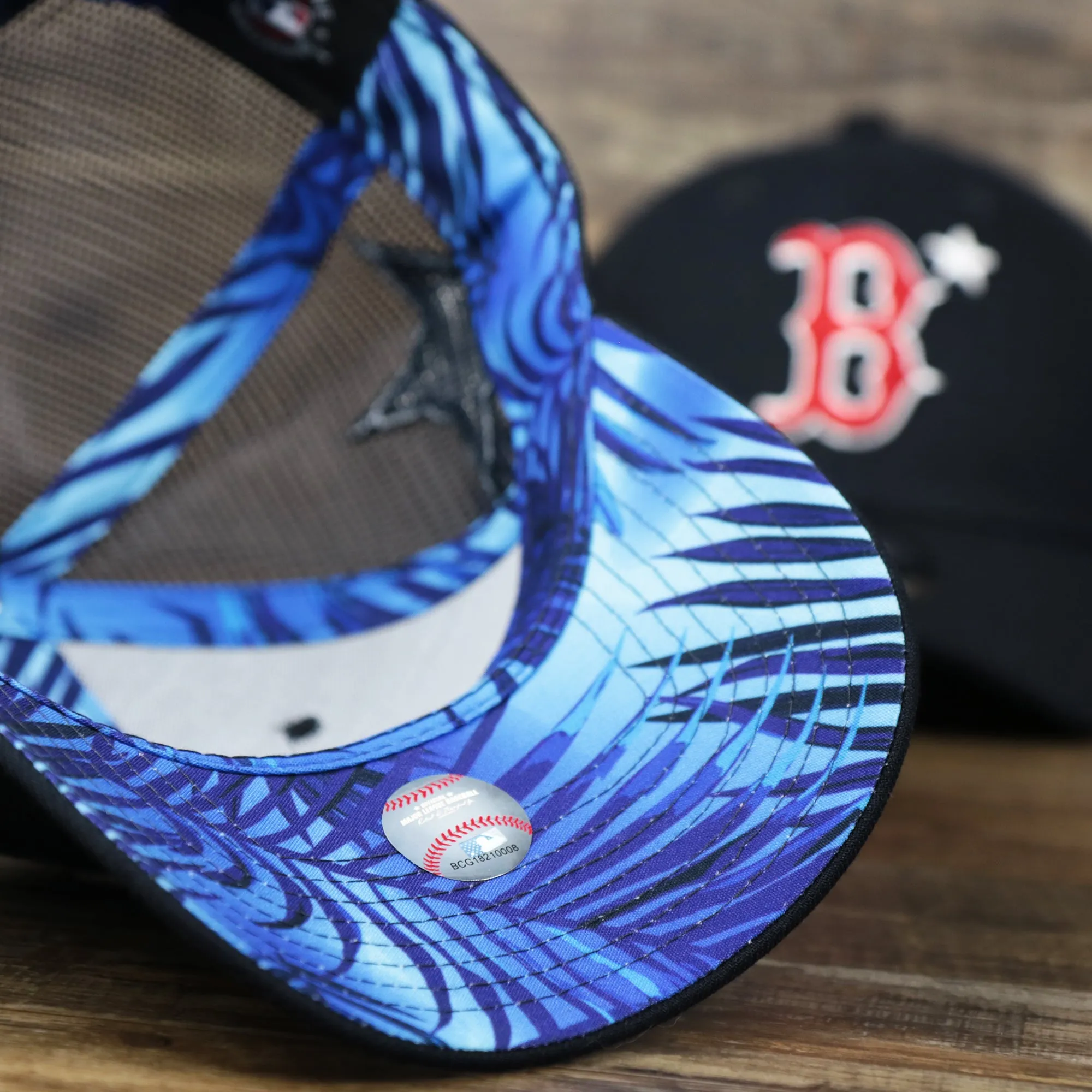 Boston Red Sox Metallic All Star Game MLB 2022 Side Patch 9Forty Mesh Trucker | ASG 2022 Navy Blue Trucker Hat