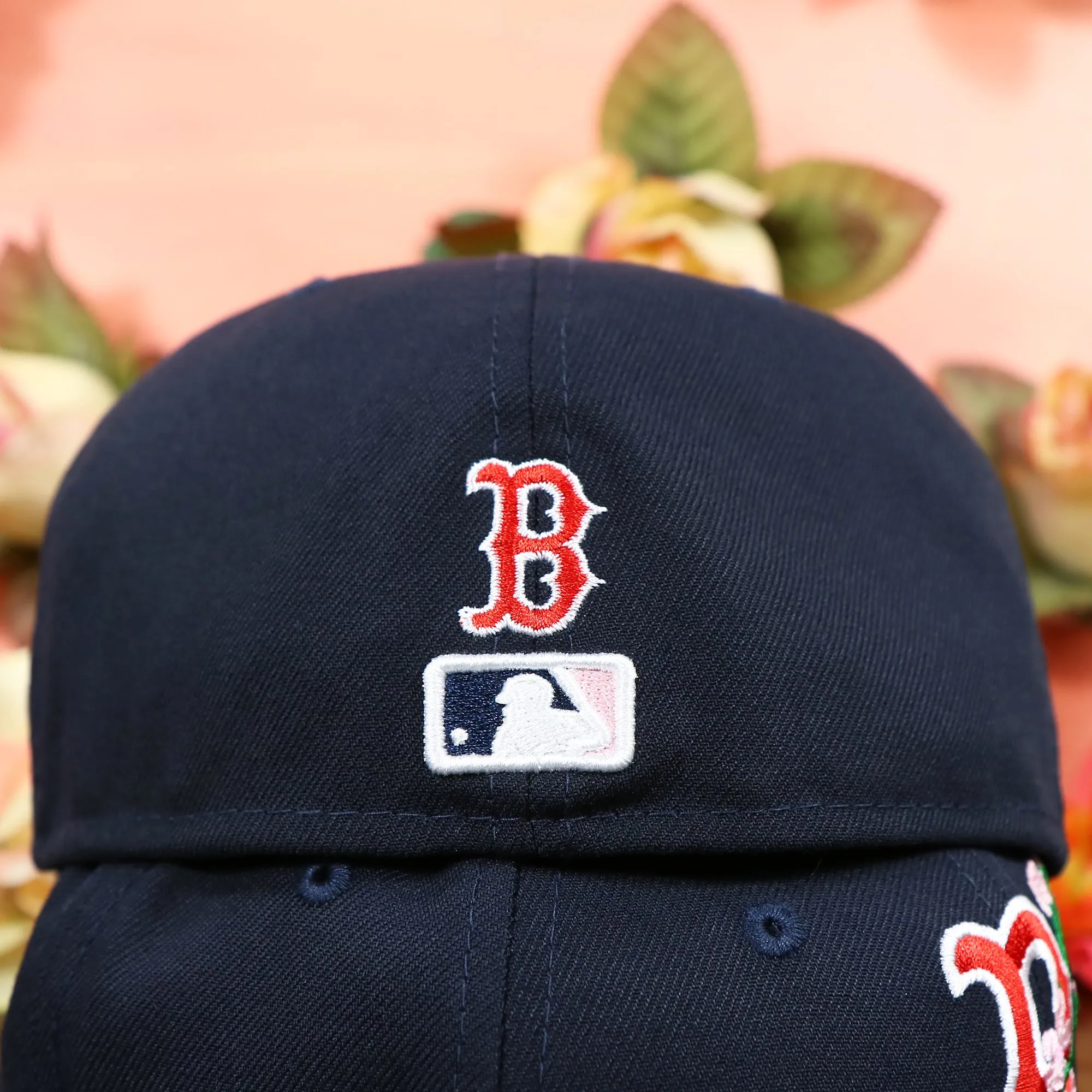 Boston Red Sox Pink UV Sakura 59Fifty Bloom Side Patch Fitted Cap | Navy Blue