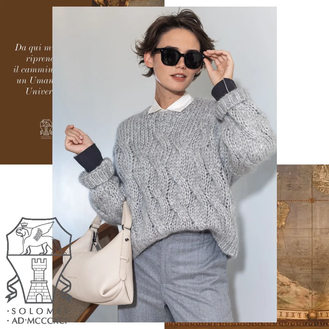 BRUNELLO CUCINELLI  |Crew Neck Casual Style Wool Blended Fabrics Street Style