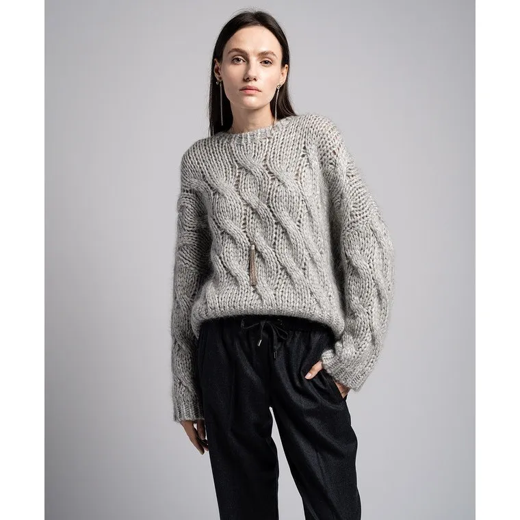 BRUNELLO CUCINELLI  |Crew Neck Casual Style Wool Blended Fabrics Street Style