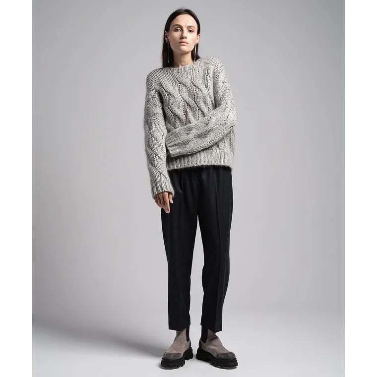 BRUNELLO CUCINELLI  |Crew Neck Casual Style Wool Blended Fabrics Street Style