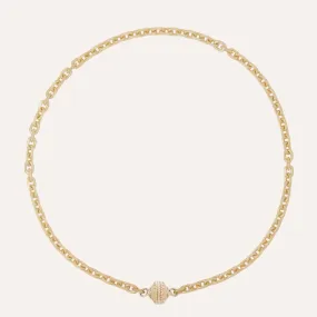 Brushed 14K Gold Fill Oval Link Chain Mini Necklace