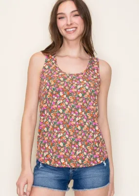 Camel & Pink Floral Tank