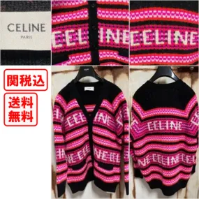 CELINE  |Unisex Wool Street Style Oversized Logo Luxury Cardigans