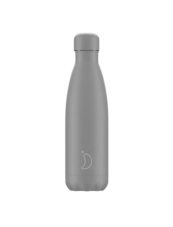 Chillys 500ml Water Bottle Monochrome All Grey