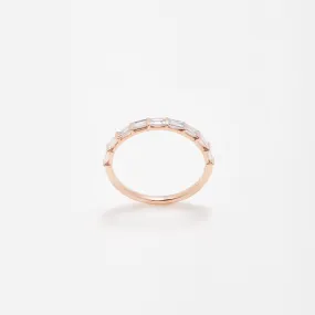 Chunky Baguette Band - White Diamonds - Rose Gold - Ready to Ship