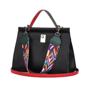 Colorful Ribbon Women Handbag PU Leather Lock Shoulder Bag Famous Brand Women Bags