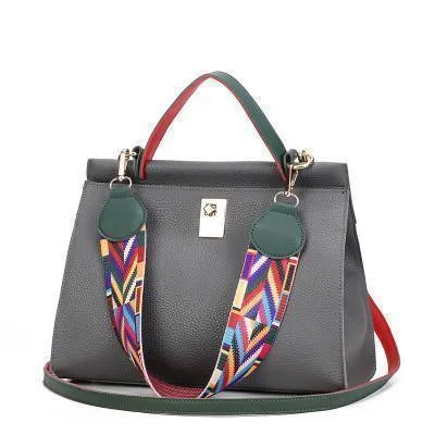 Colorful Ribbon Women Handbag PU Leather Lock Shoulder Bag Famous Brand Women Bags