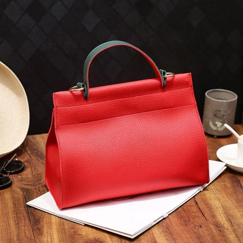 Colorful Ribbon Women Handbag PU Leather Lock Shoulder Bag Famous Brand Women Bags