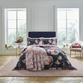 Constance Floral Bedspread - Navy floral