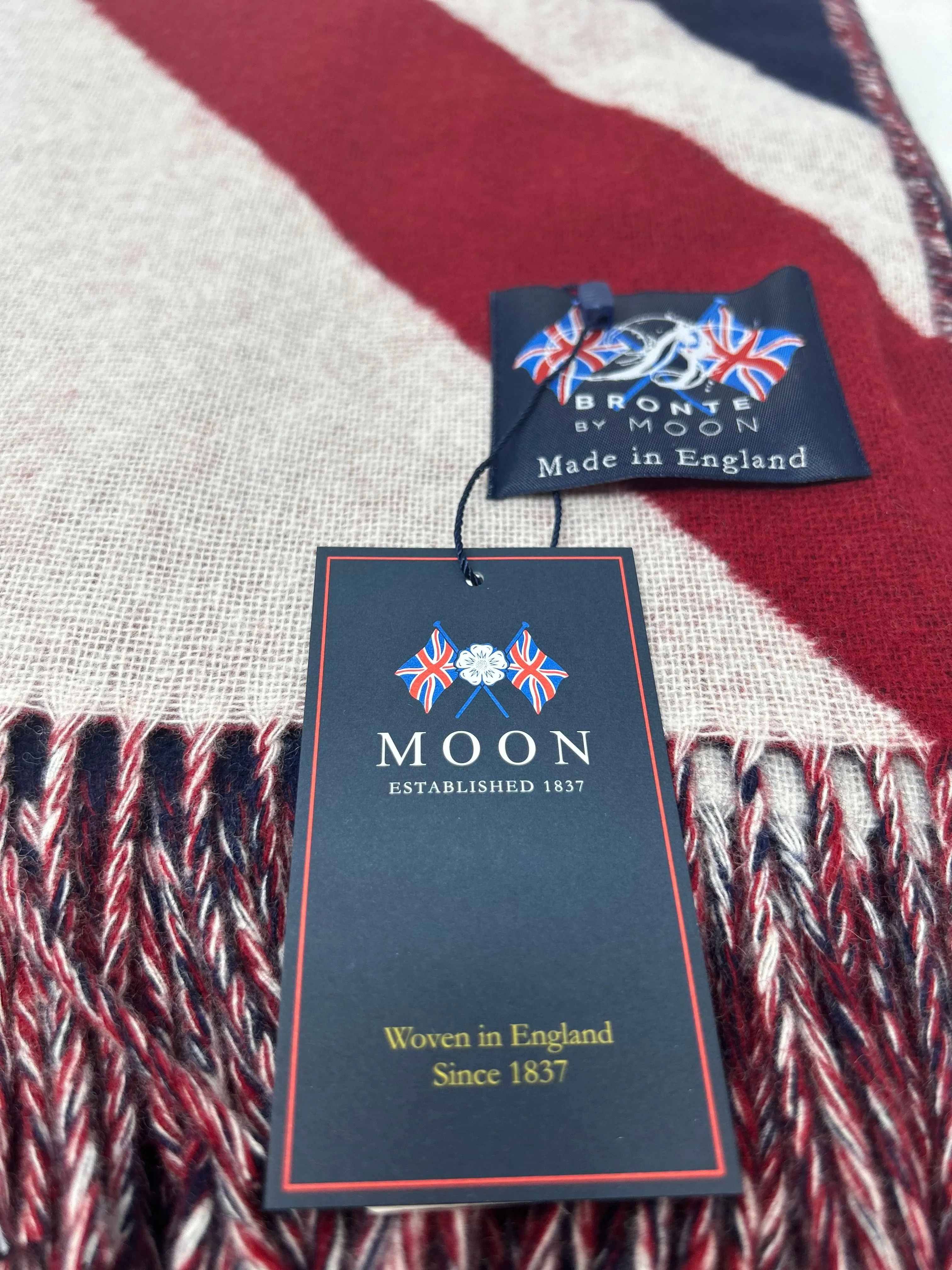 COPERTA PLAID BRONTE BY MOON UNION JACK RED WHITE BLUE