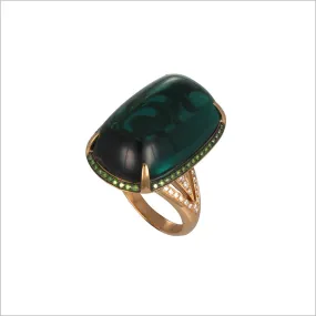 Couture 18K Gold & Tourmaline Ring with Diamonds