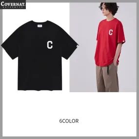 COVERNAT  |Unisex Plain Cotton Logo T-Shirts