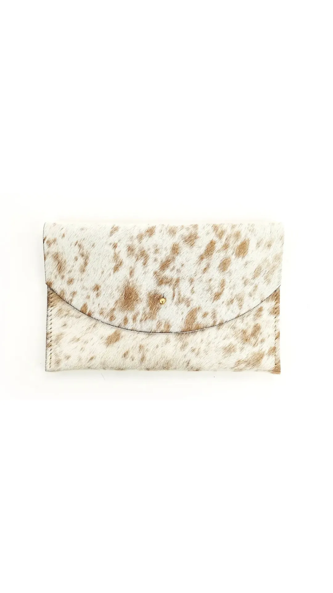 Cowhide Envelope Pouch Caramel Speckle