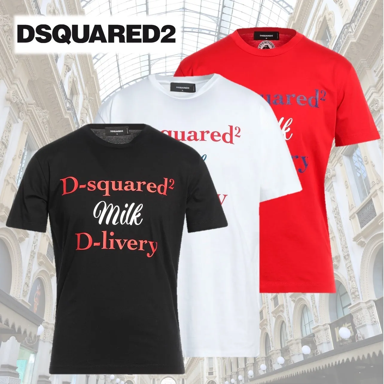 D SQUARED2  |Crew Neck Plain Cotton Short Sleeves Logo Luxury