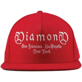 Diamond Supply Co Old English Gang Red Snapback Hat