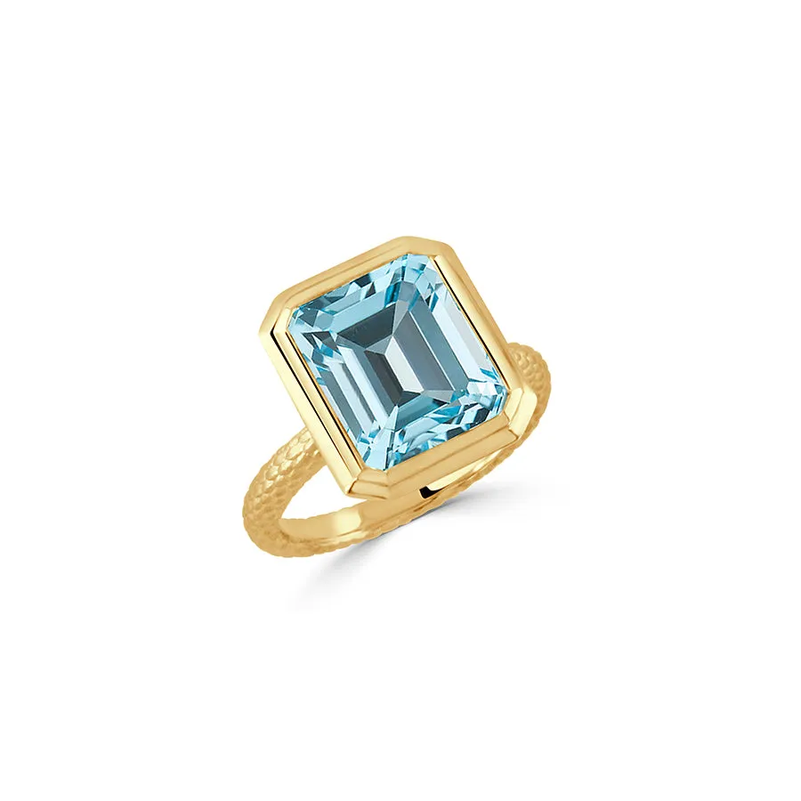 Doves by Doron Paloma 18kt Gold Blue Topaz Ring