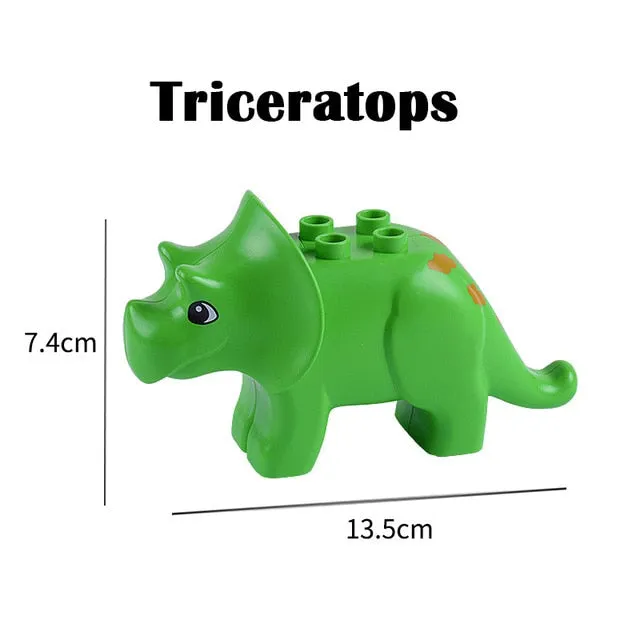 Duplos Animal Model Figures big Building Block Sets Elephant monkey Horse kids educational toys for children Gift Brinquedos