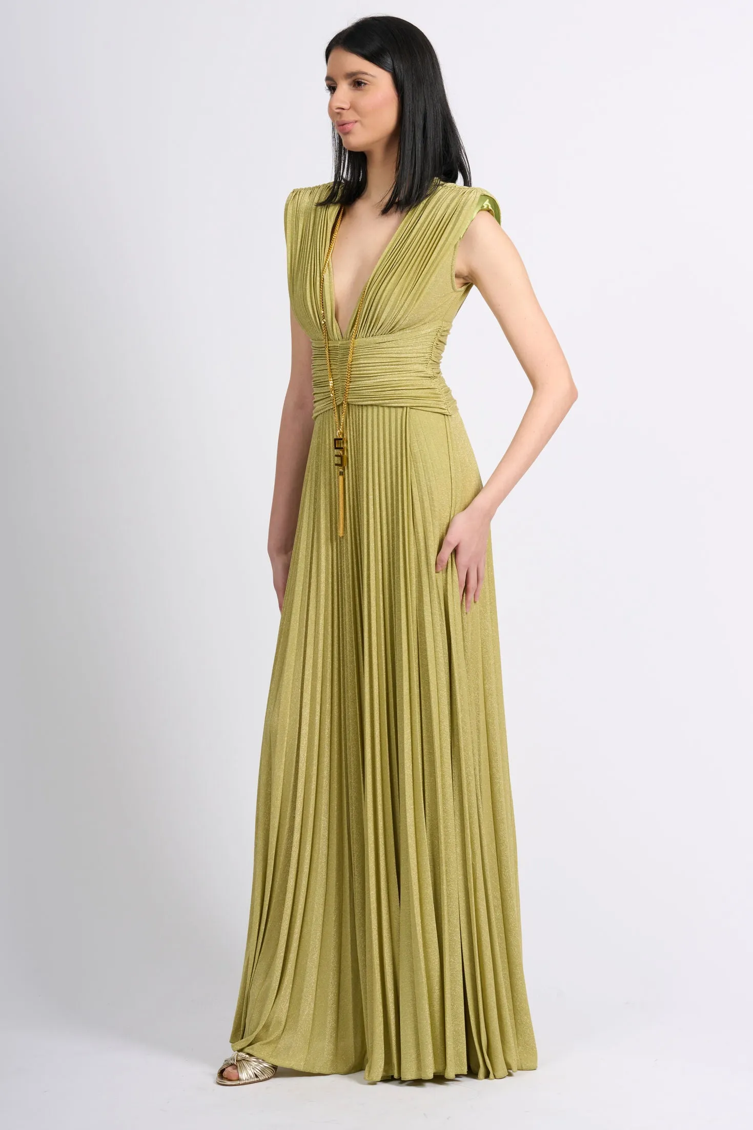 Elisabetta Franchi Abito Red Carpet Verde Donna