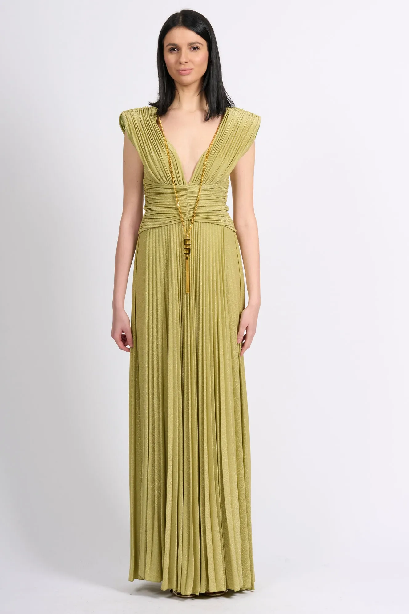 Elisabetta Franchi Abito Red Carpet Verde Donna