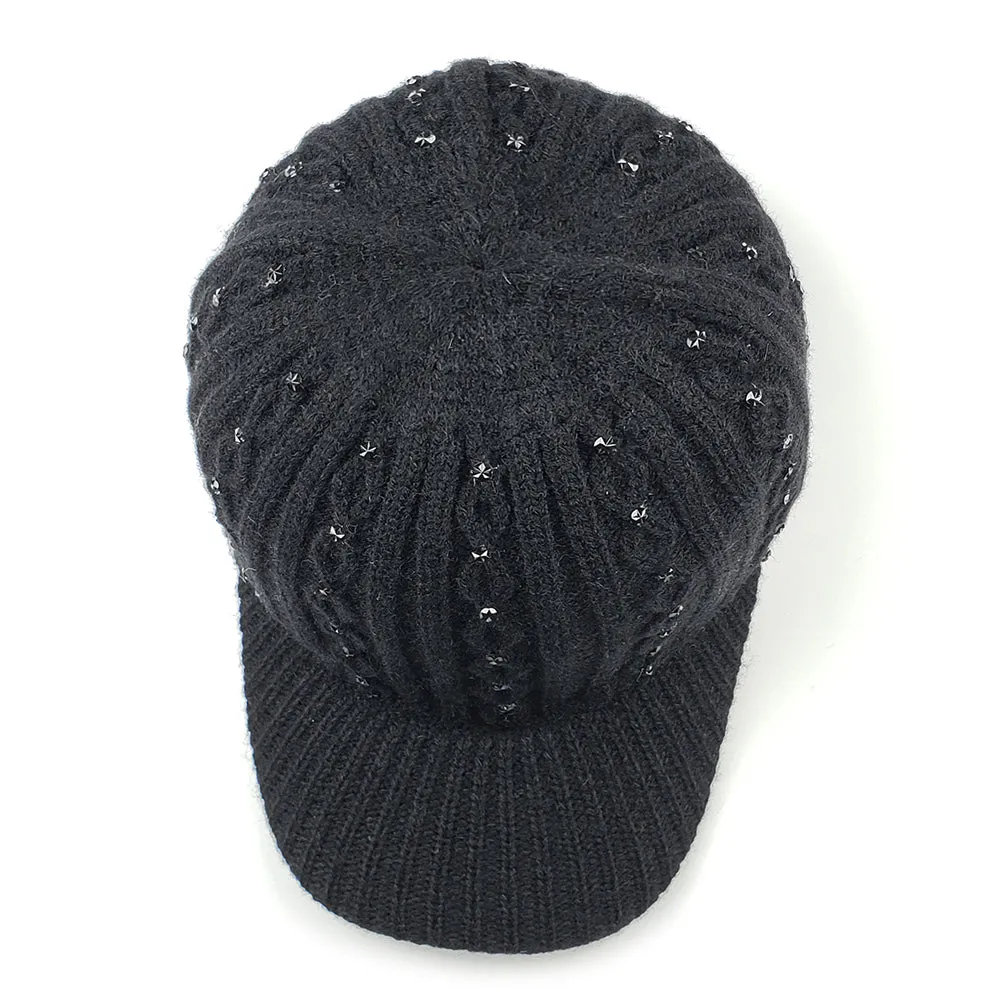 Eva Winter Baseball Hat in Black