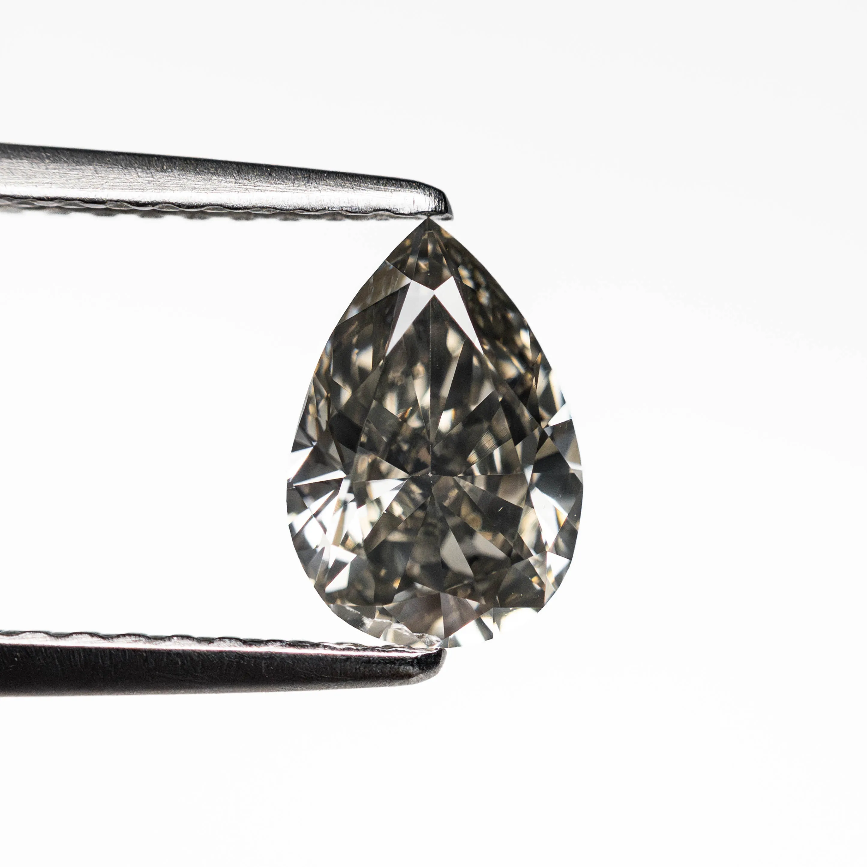 Fancy Grey Brilliant Diamond - 0.86ct Pear