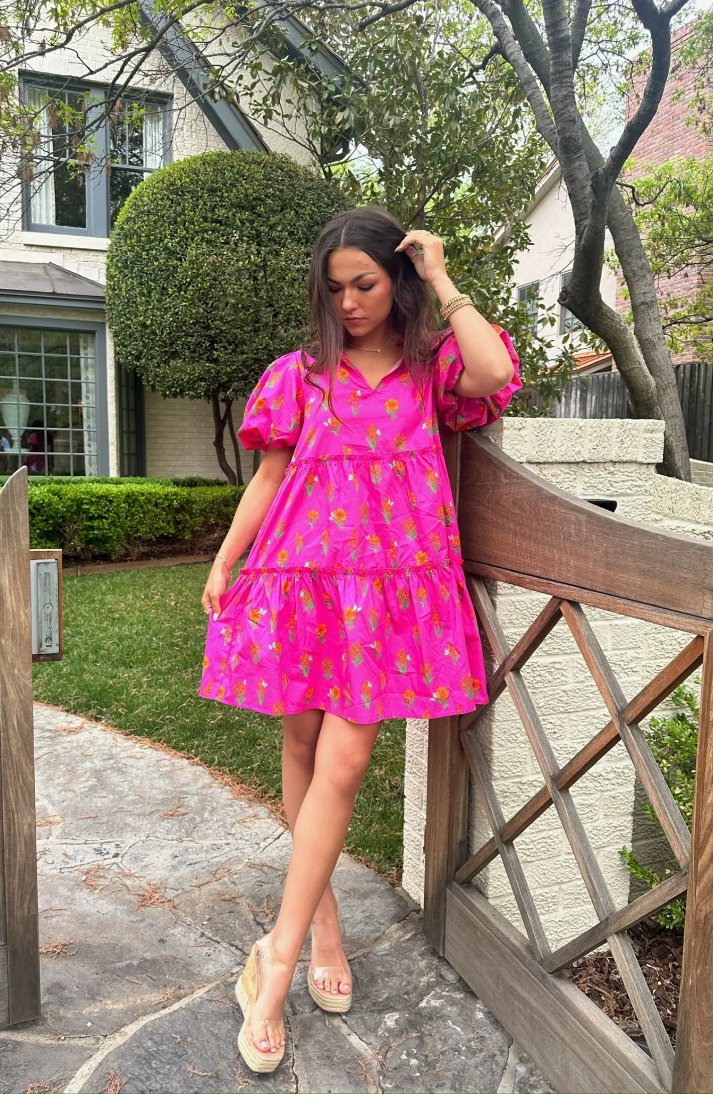 Floral Feelings Fuchsia Floral Dress