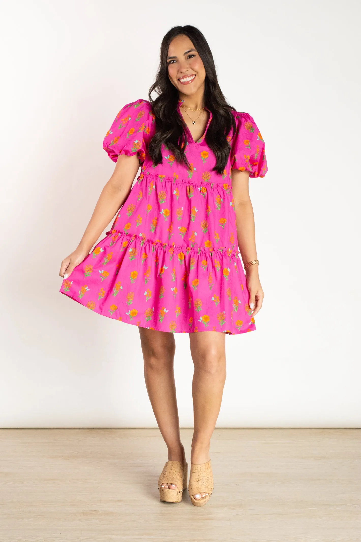 Floral Feelings Fuchsia Floral Dress