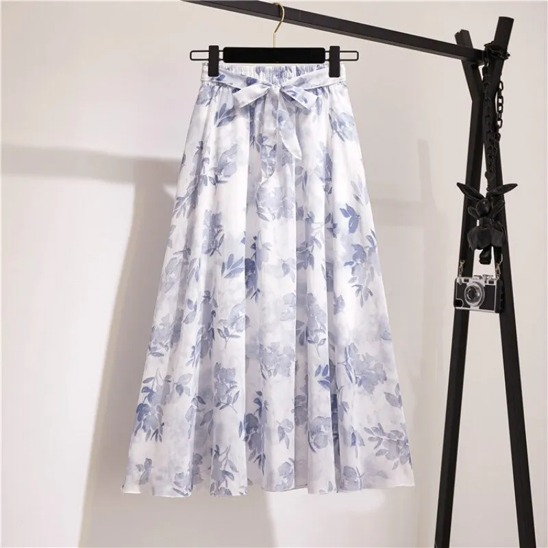 Floral Long Skirt Bohemian High Waist