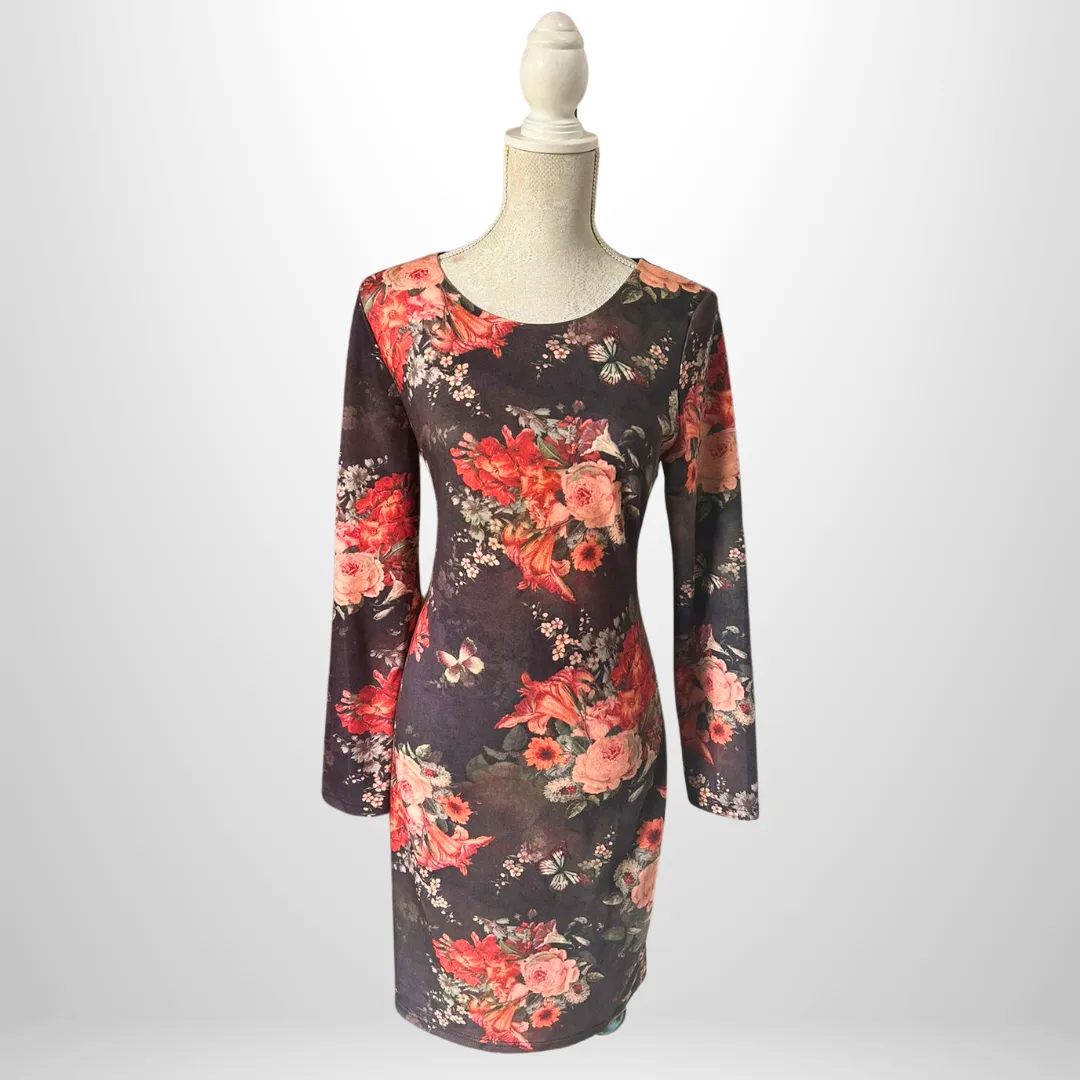 Floral Long Sleeve Shift Dress