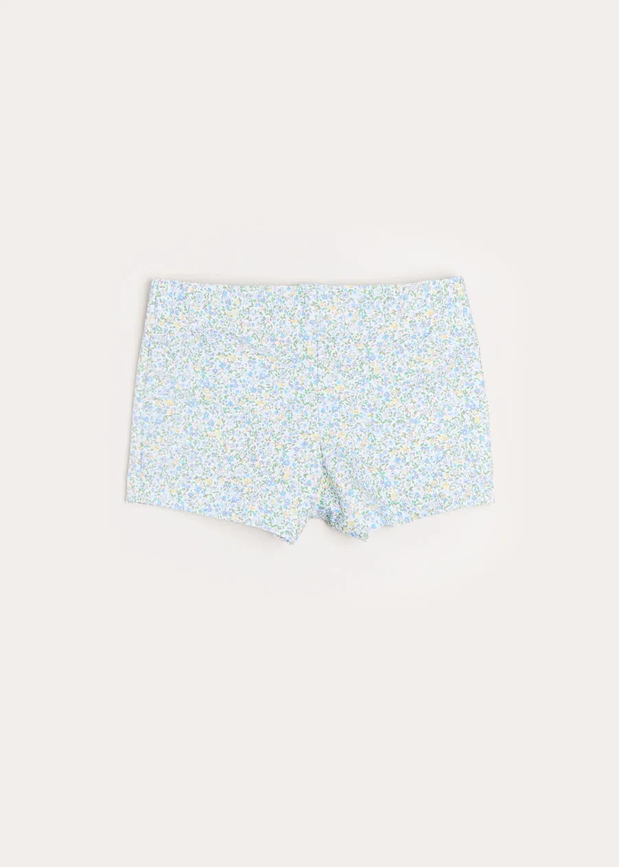 Floral Swim Shorts in Blue (12mths-6yrs)