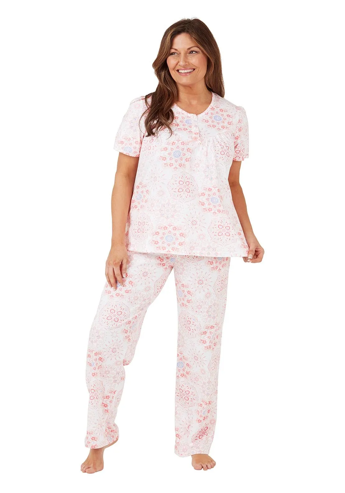 Geo Cotton Pyjama 100% cotton - Pink