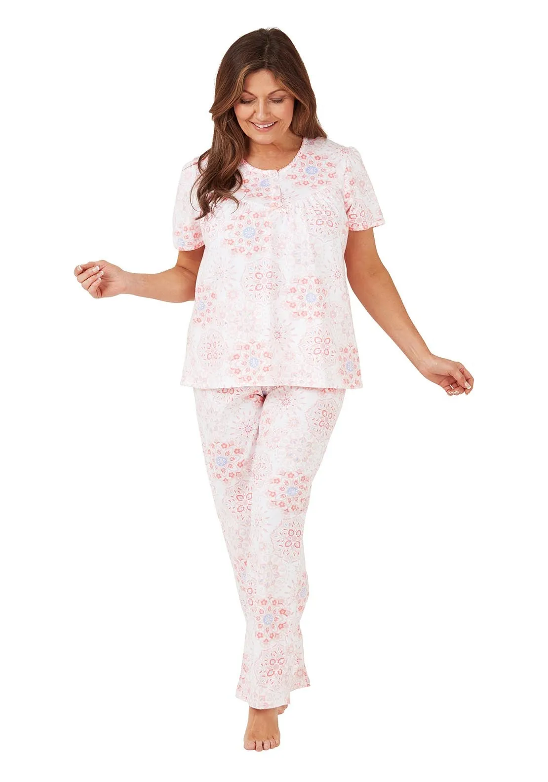 Geo Cotton Pyjama 100% cotton - Pink