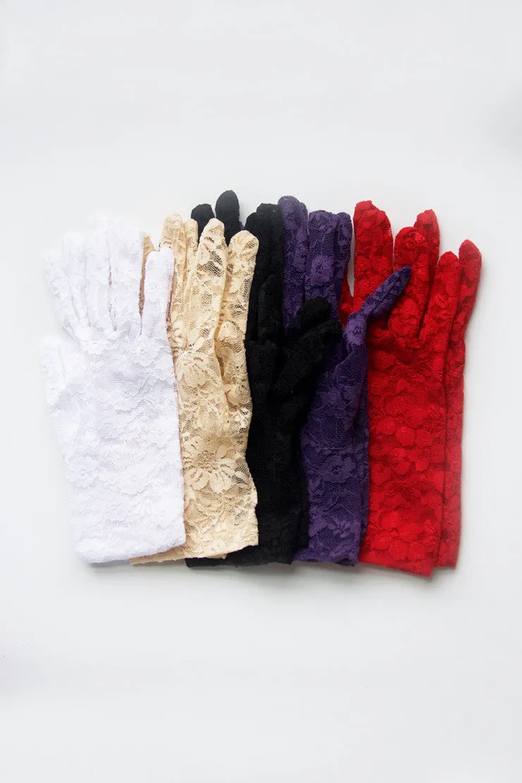 Gracie Red Lace Gloves