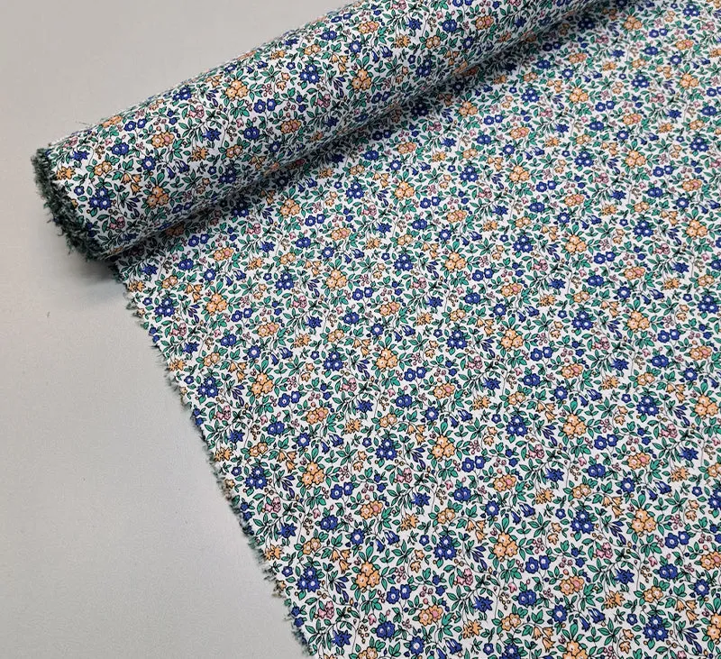 Great Value - Wide Width Floral Cotton - Blue and Yellow Flowers