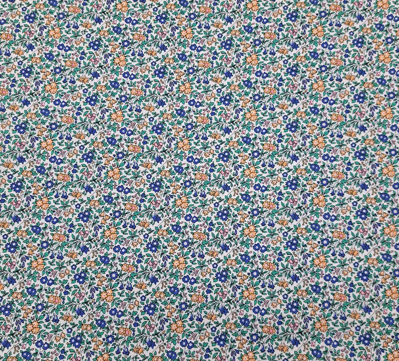 Great Value - Wide Width Floral Cotton - Blue and Yellow Flowers