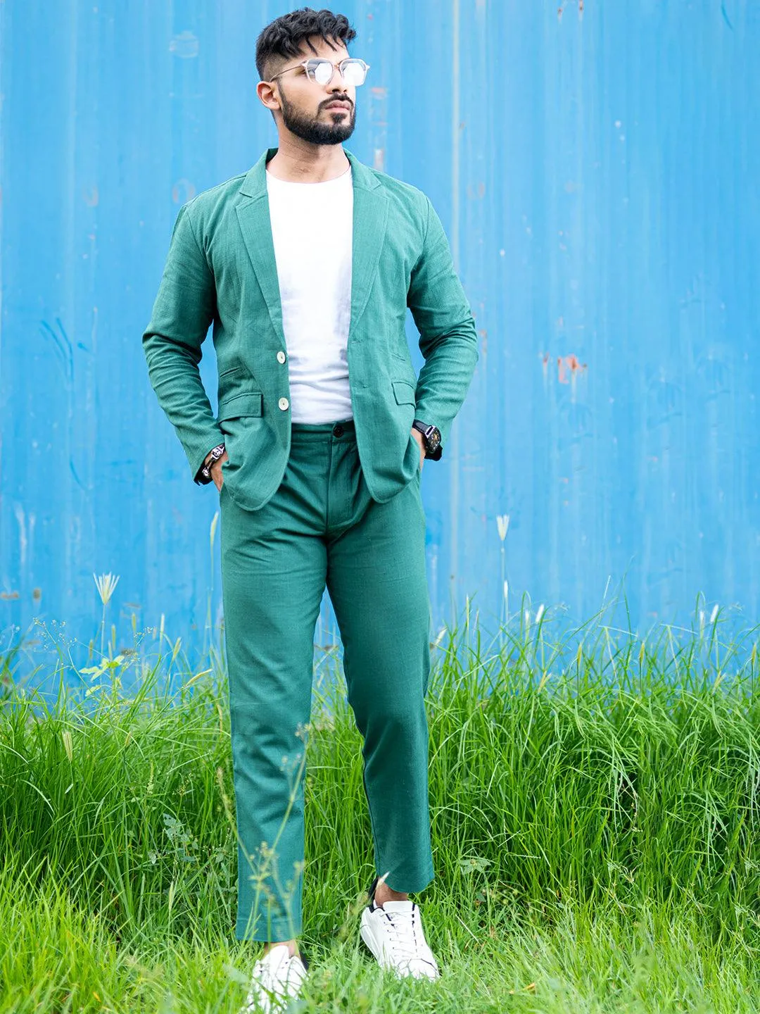 Green Linen Suit