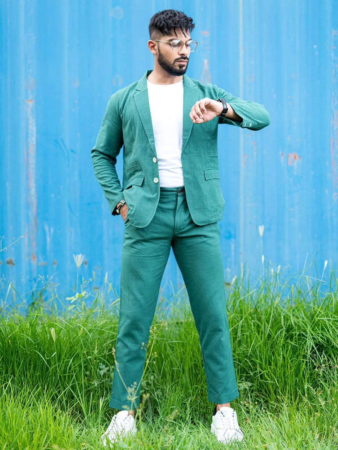 Green Linen Suit