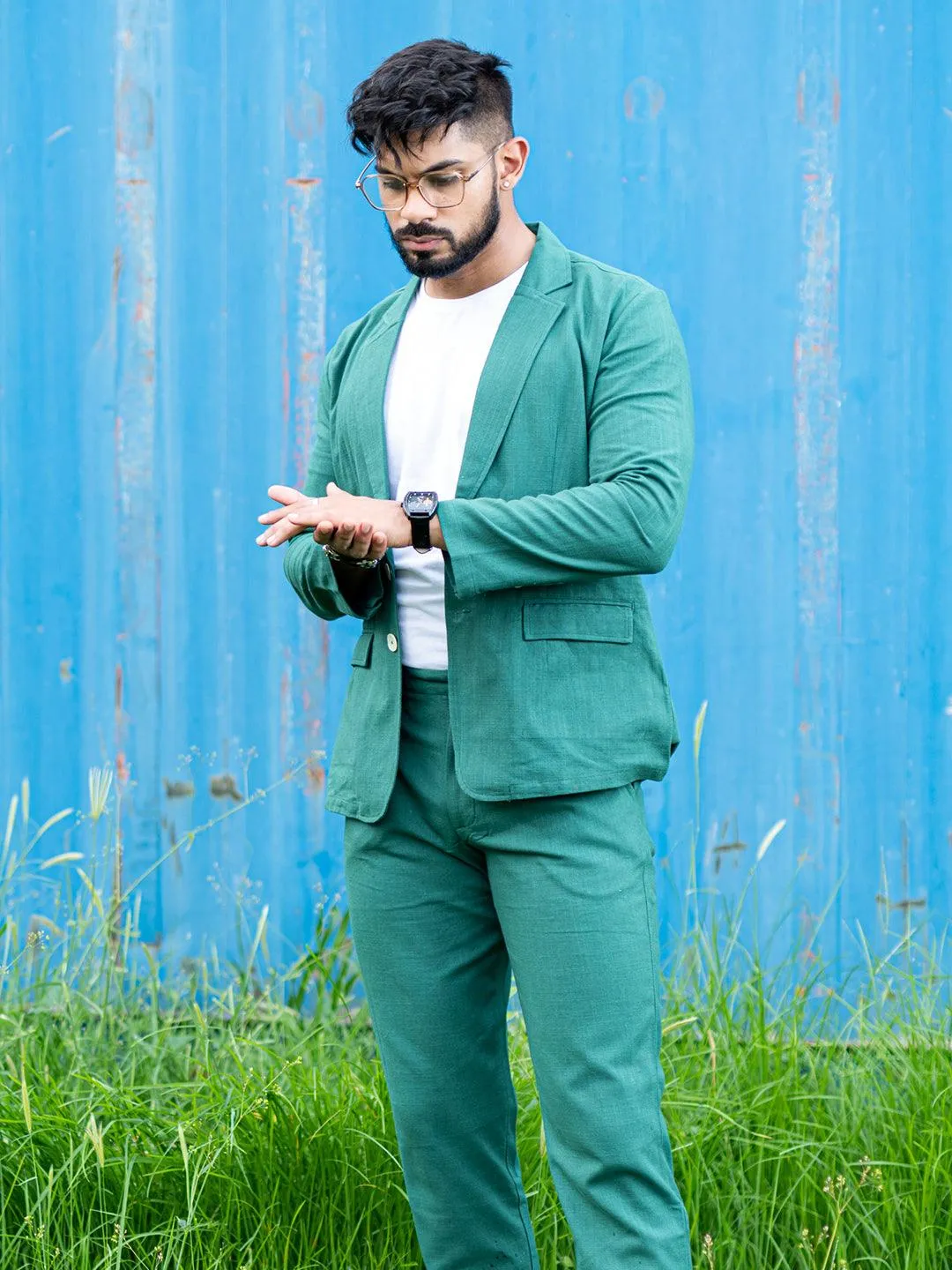 Green Linen Suit